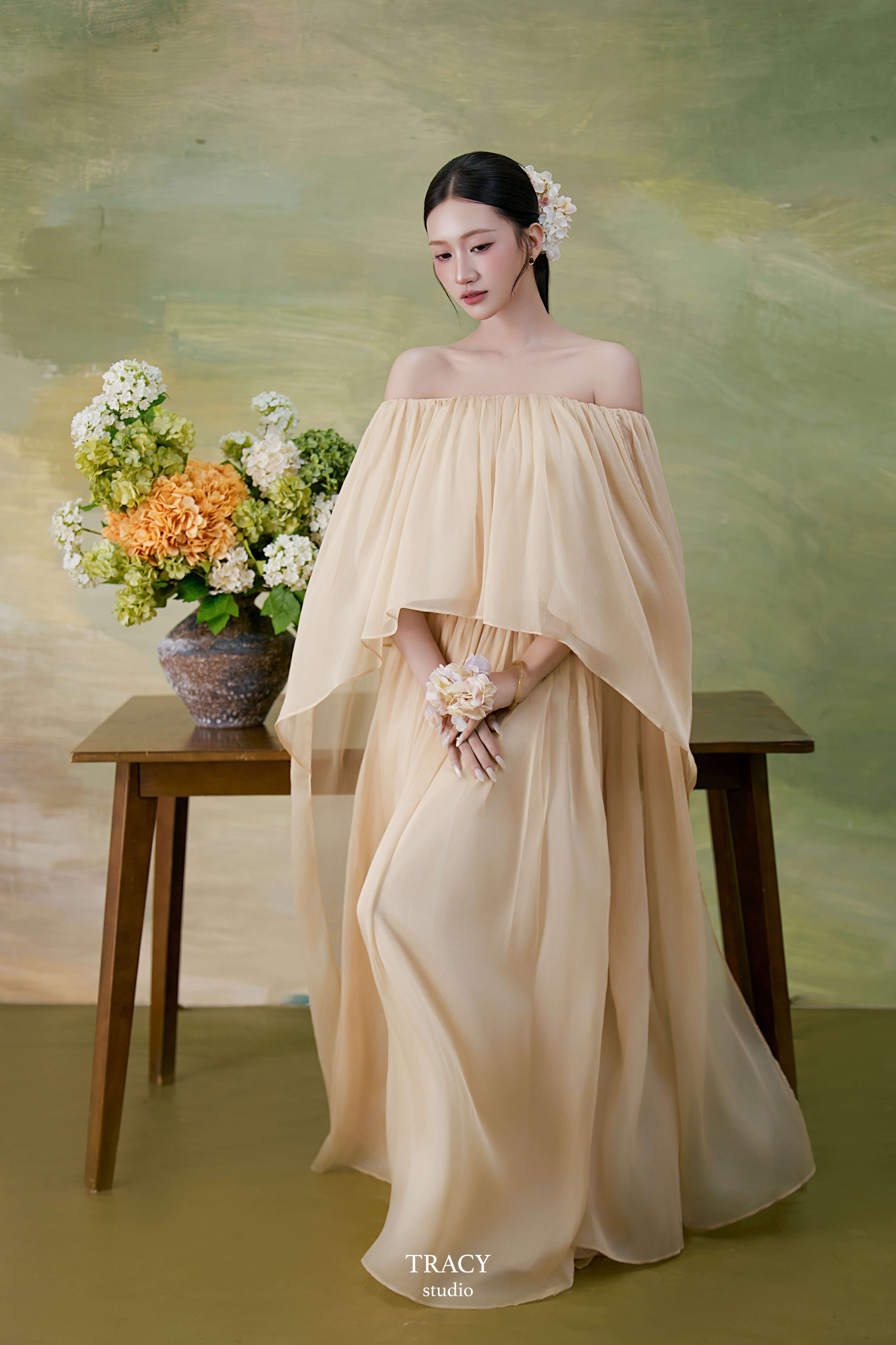 tracy studio chụp concept nàng thơ hoa hoa